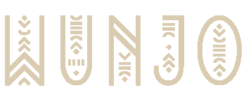 Decorative logo with the word 'WUNJO' featuring tribal-style elements.